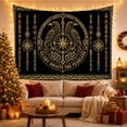 thumbnail image 3 of Norse Ravens And Compass Rose On Black Background, Majestic Gothic For Mythology Fans, Celtic Knotwork Wall Art, Graduation Gift Tapestry Wall Hanging for Man Cave and Dorm, 3 of 7