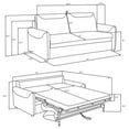 thumbnail image 4 of Pemberly Row Fabric Upholstered Sofa Sleeper with Queen Mattress in Beige, 4 of 12