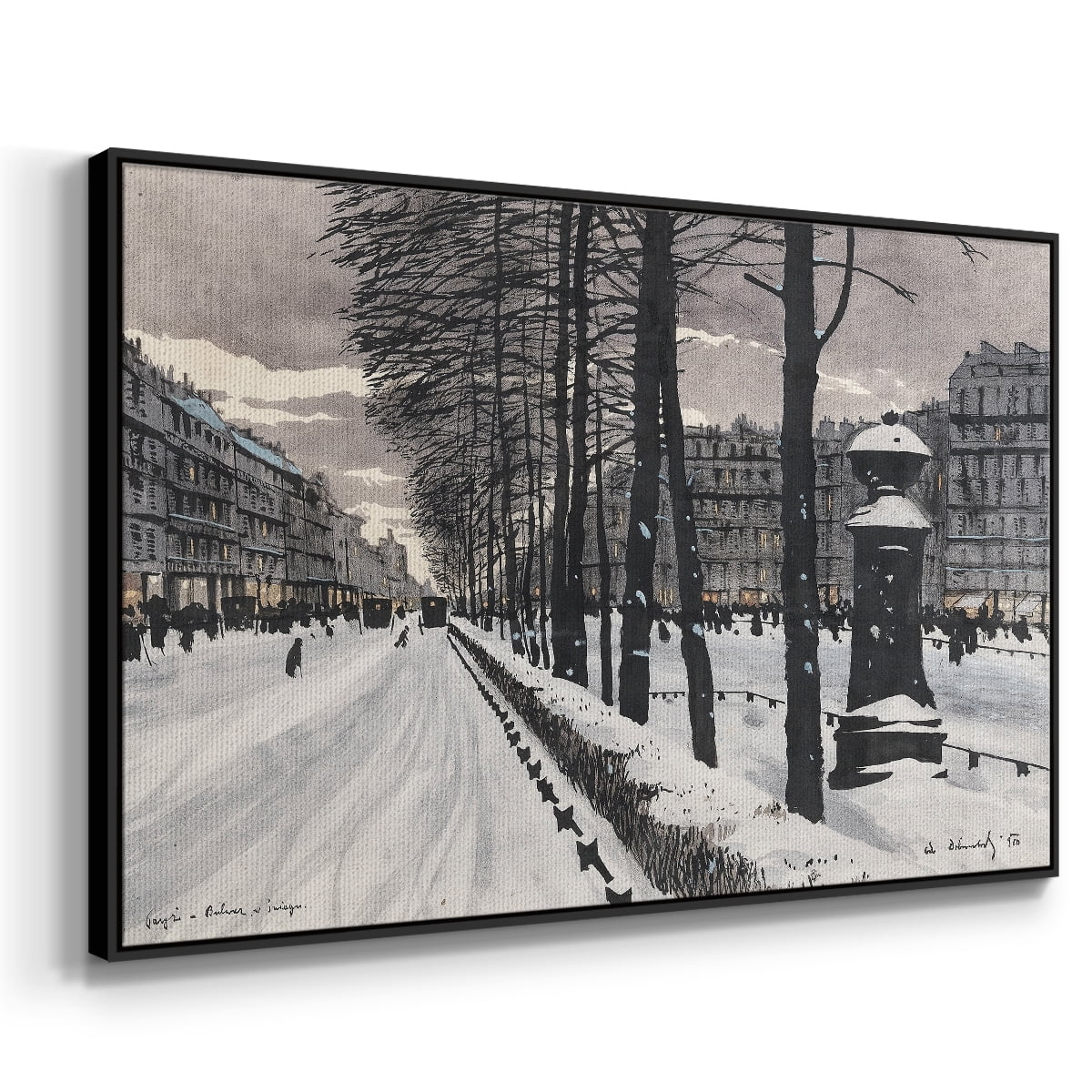 Vintage Landscape-CCLXXI By Wexford Home Framed in Black Wood Gallery Wrapped Canvas 25 in. x 37 in.