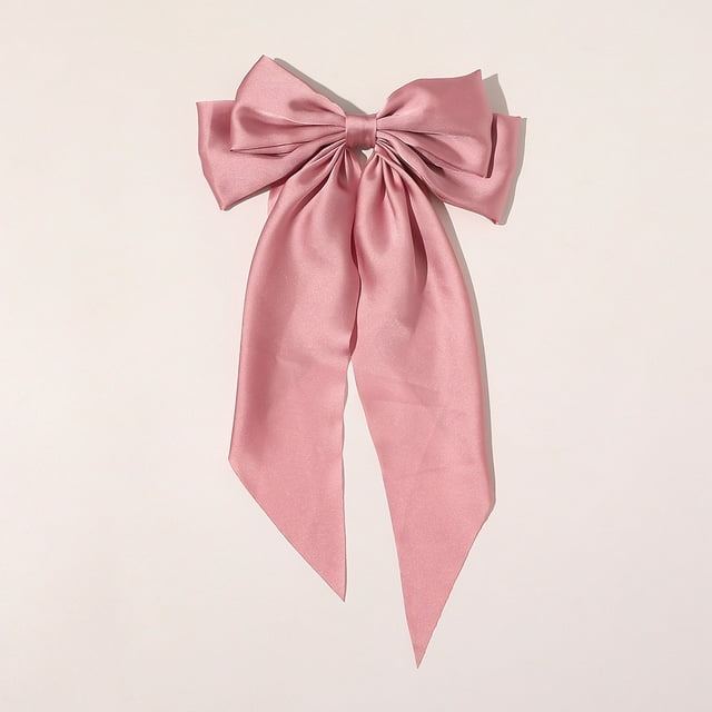 Pince à Cheveux en Satin Vintage Bowknot Pince à Cheveux Femmes, Rose