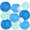 3 Blue Colors, variant on 12‑Pcs Blue & White Hanging Round Paper Lanterns Set, Assorted Sizes 6", 8", 10", 12", for Graduation, Baby Shower, Birthday, Wedding, Nautical & Ocean Themed Party Decorations