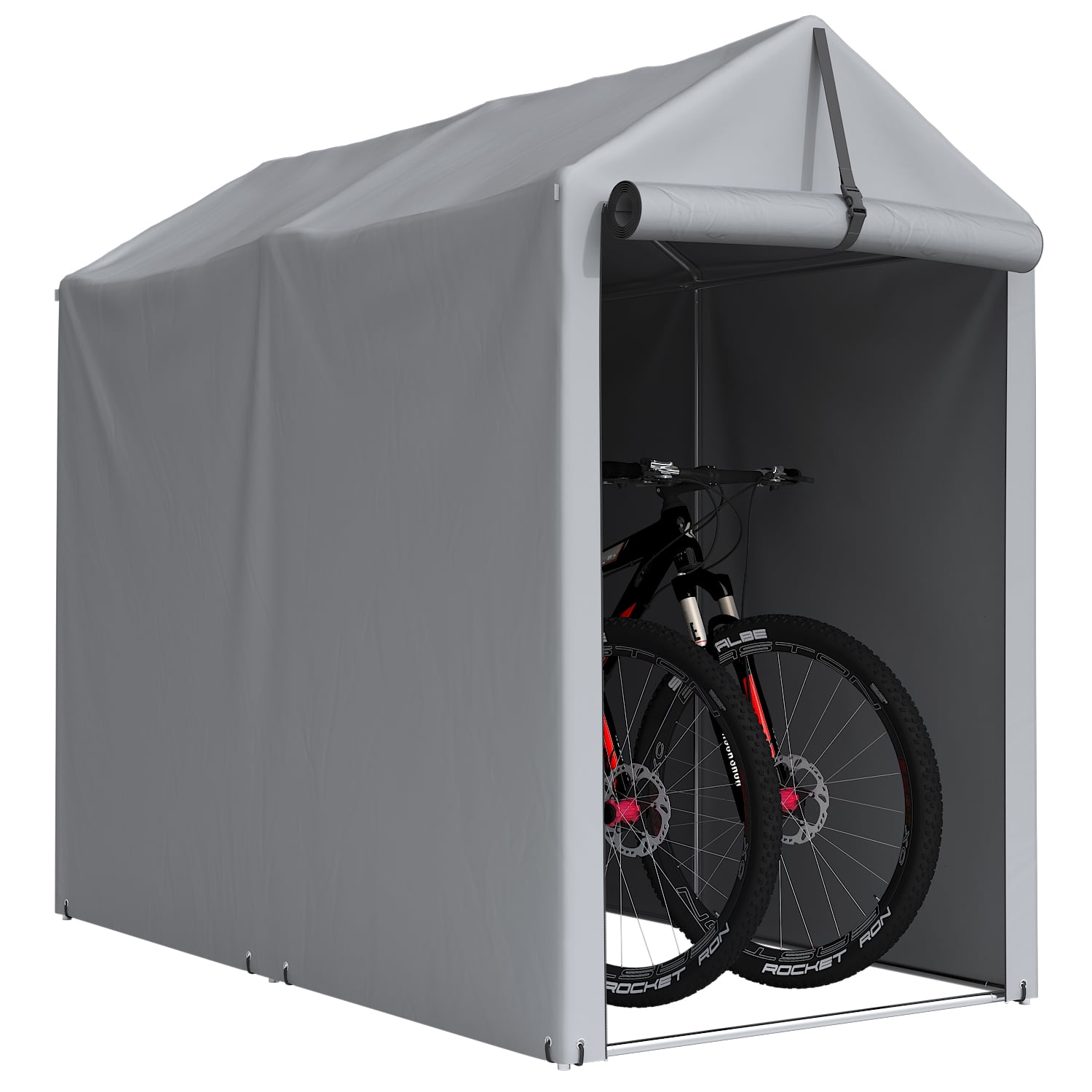 Homall Outdoor 3 x 6 x 5 ft Canopy Storage Shelter Portable Shed Outdoor Heavy Duty Carport with Roll-up Zipper Door, Waterproof and UV Resistant Outdoor Storage Shed for Bike, Garden Tools, Gray