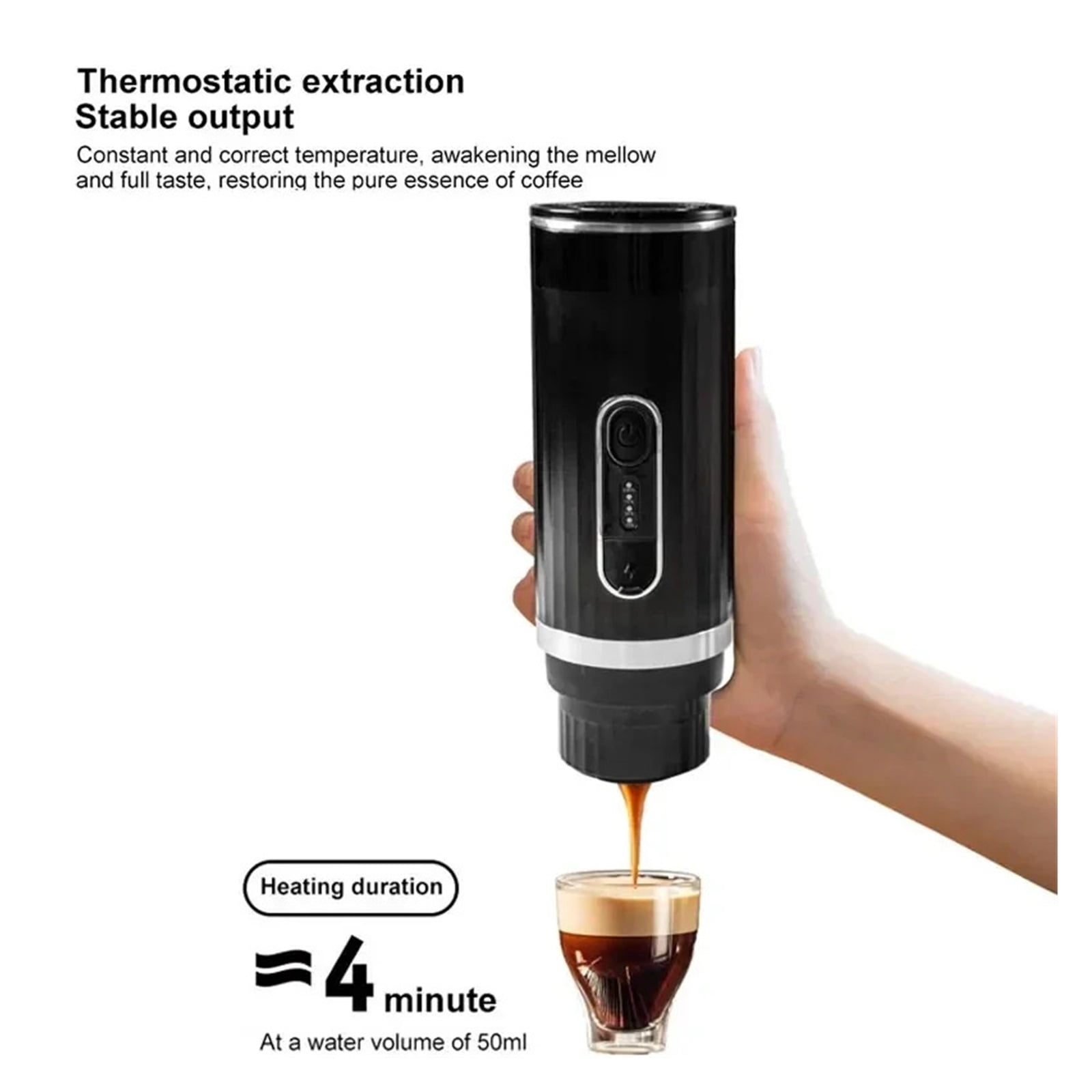Portable Italian Espresso Machine 3-in-1 Capsule Powder Electric Outdoor Car Mounted Wireless Heating Coffee Machine Fast Char ,Portable