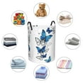 thumbnail image 6 of Goofa Blue Flying Butterflies Printed Circular Hamper,Laundry Basket with Handles,Storage Baskets Foldable,Large Capacity Laundry Hamper-Medium, 6 of 8