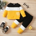 thumbnail image 3 of Newborn Baby Boy Clothes Baby Boy 2PCS Outfits Long Sleeve Round Neckline Tops Pants Set Baby Boy Fall Winter Clothes Yellow 3-6 Months, 3 of 7