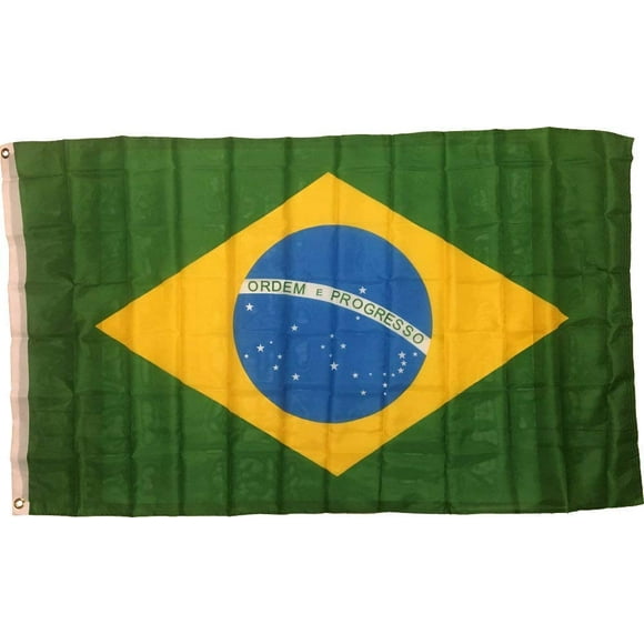 Brazil National Country Flag: 3x5ft Poly