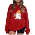 thumbnail image 1 of Pisexur Chandail en Molleton d'Halloween pour Femmes, Chandail en Molleton Décontracté en Polaire, Manches Longues, Col Rond, Mode Citrouille, Chandails en Molleton Graphiques, Chandails à Capuchon d'Halloween, Pull, 1 of 3