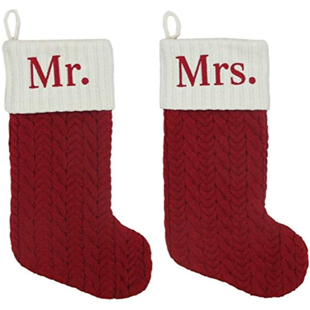 St. Nicholas Square Red Cable Knit Monogram Christmas Stockings, 21