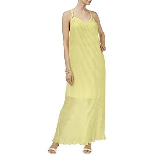 yellow flowing maxi dress