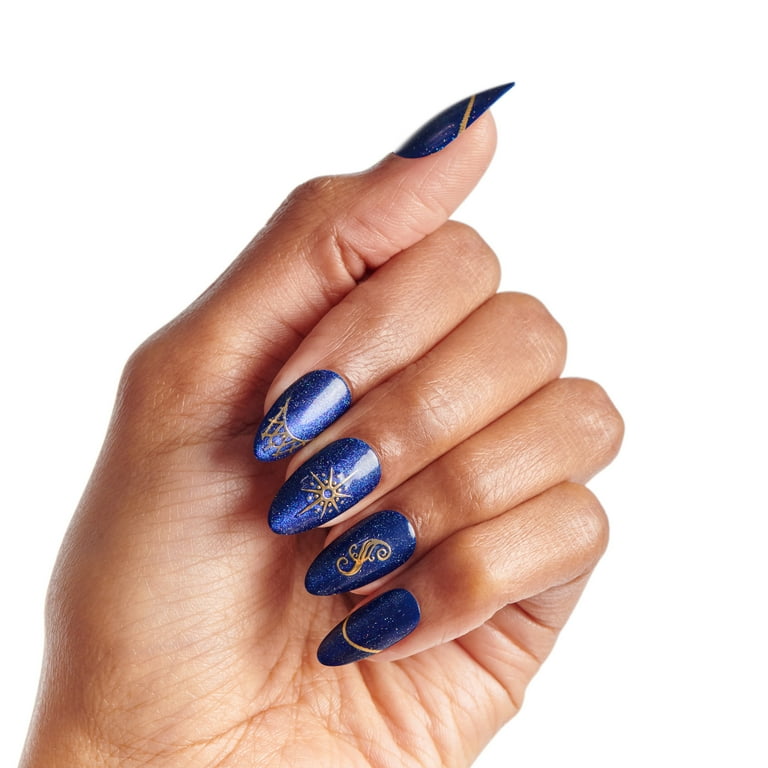 WICKED X KISS Press on Nails, Shiz Chemistry Club, Blue, Medium