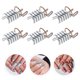 thumbnail image 3 of EeaseMX 10 piezas de uñas postizas reutilizables con lámina plateada para decoración de uñas francesas, 3 of 7