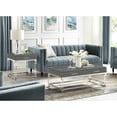 thumbnail image 2 of Inspired Home Maximo End Table 1 Drawer High Gloss Acrylic Legs Chrome Stainless Steel Base Modern Design, Dark Grey/Chrome, 2 of 9