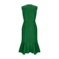 thumbnail image 4 of Women Midi Cocktail Dresses V Neck High Low Formal Party Evening Wedding Guest Dresses, 4 of 4