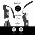 thumbnail image 3 of Premium Wine Bottle Opener with Built-in Foil Cutter and Corkscrew for All Wine Types - Black & Chrome Design, 3 of 5
