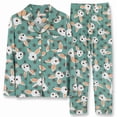 thumbnail image 1 of Pijamas bonitos de algodón para mujer, camisetas de manga larga y pantalones con bolsillos, ropa informal de estar por casa con lunares., 1 of 5