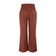 thumbnail image 5 of JJHGVB Long Trousers Summer Outfit Sweat Wear Pull-On Pant Wide Leg Palazzo Wide Leg Pants cream pants palazzo pants Flowy Pants Straight Leg Trousers High Waist Pants with Pockets Red XL, 5 of 9
