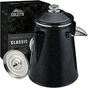 COLETTI Classic Percolator Coffee Pot  Coffee Percolator, Camping Kettle  The Original Camping Coffee Pot, Now Modernized  For Campsite Brewmasters Everywhere [Black Enamel, 12 Cup]