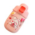 thumbnail image 4 of Linda botella de agua térmica con cuerda de paja pegatinas aleatorias taza aislante de acero inoxidable para niños para la escuela de estudiantes rosa con accesorio aleatorio 330 ml, 4 of 12