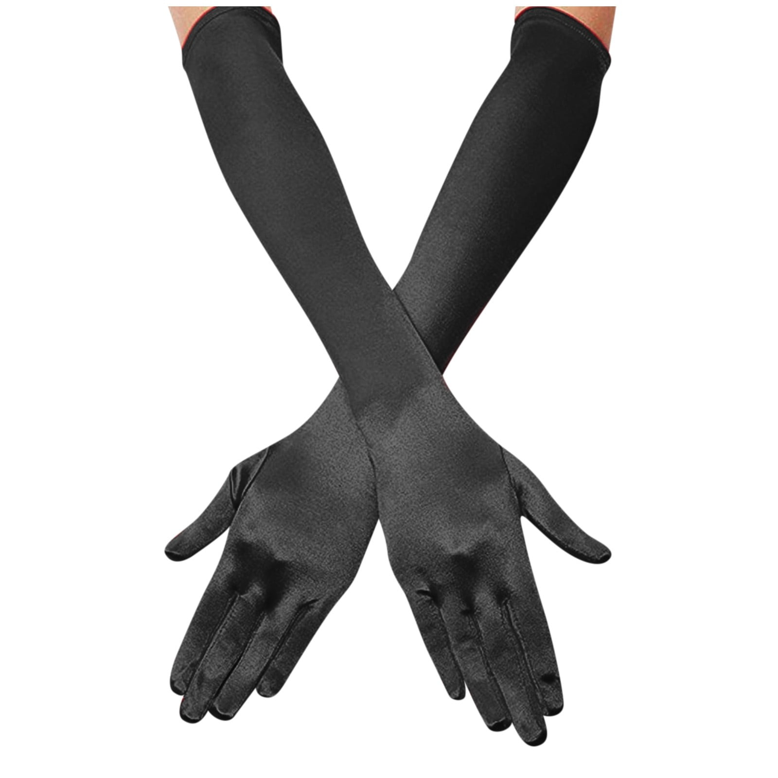 Welding Gloves Women's Long Satin Finger Glove Elbow Length 1920s Opera