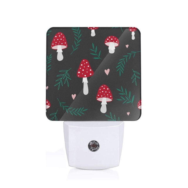 Balery Amanita Mushroom Luz Nocturna LED con Sensor Automático, Enchufe con Sensor Crepuscular, Luz Suave de 0.5W para Dormitorio, Pasillo, Baño-US