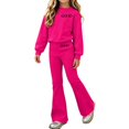 thumbnail image 3 of MEZZALL Kids Girls Long Sleeve Sweatshirt Tops Hoodie Trousers Pant Sets Sweatsuit 2 Piece Outfit Sets Fall Casual Tracksuit Relaxed Fit Clothes Sets, 3 of 5
