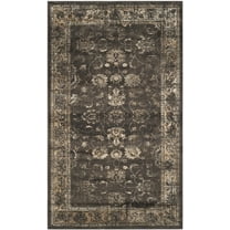 SAFAVIEH Vintage Jaxon Bordered Area Rug, Soft Anthracite, 4' x 5'7"