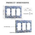 thumbnail image 3 of Flowers Bright Blue Switch Cover Decorative Wall Plate 3-Gang Standard Size, 3 of 5