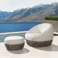 thumbnail image 7 of Willow 2pc Upholstered Woven Patio Armchair Set with Ottoman, Wheat Beige Axroma Olefin, 7 of 7
