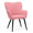 Soft Pink, variant on MoNiBloom Upholstered Armchair, Accent Chair with Metal Leg, Shell Shape Cotton-linen Single Sofa Chair, for Living Room Bedroom, Beige
