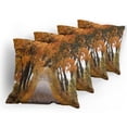thumbnail image 5 of Ambesonne Fall Throw Pillow Cover 4 Pack, Serene Vivid Maple Trees, 20", Orange Brown Green, 5 of 7