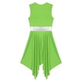 thumbnail image 4 of Aislor Liturgical Praise Dance Worship Sleeveless for Women Color Block Tunic Irregular Hem Lyrical Dance Dress Light Green XXL, 4 of 7