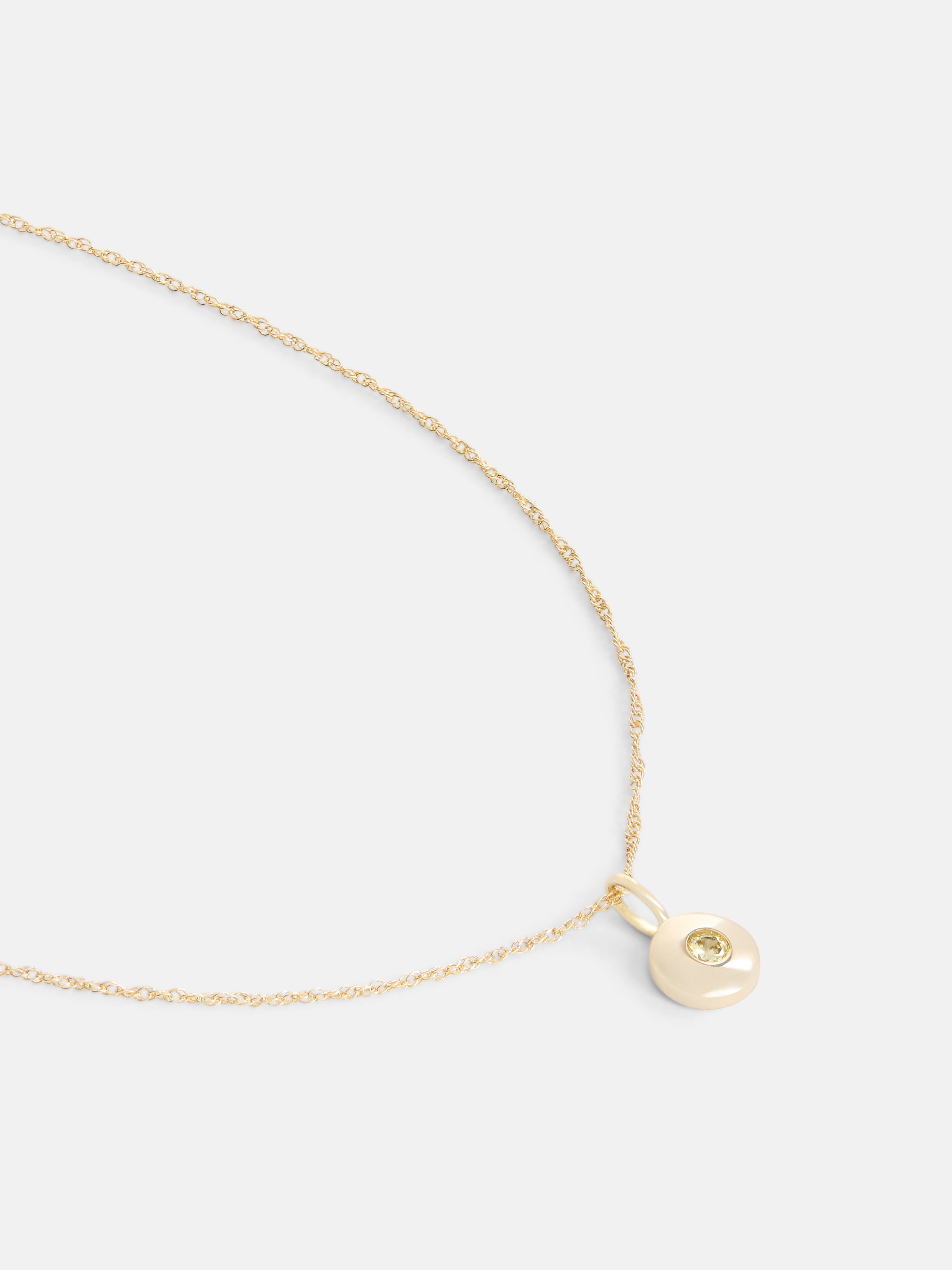Free Assembly Women's Demi Fine 14K Gold Plated Yellow Cubic Zirconia November Birthstone Necklace, 16" + 2" Extender