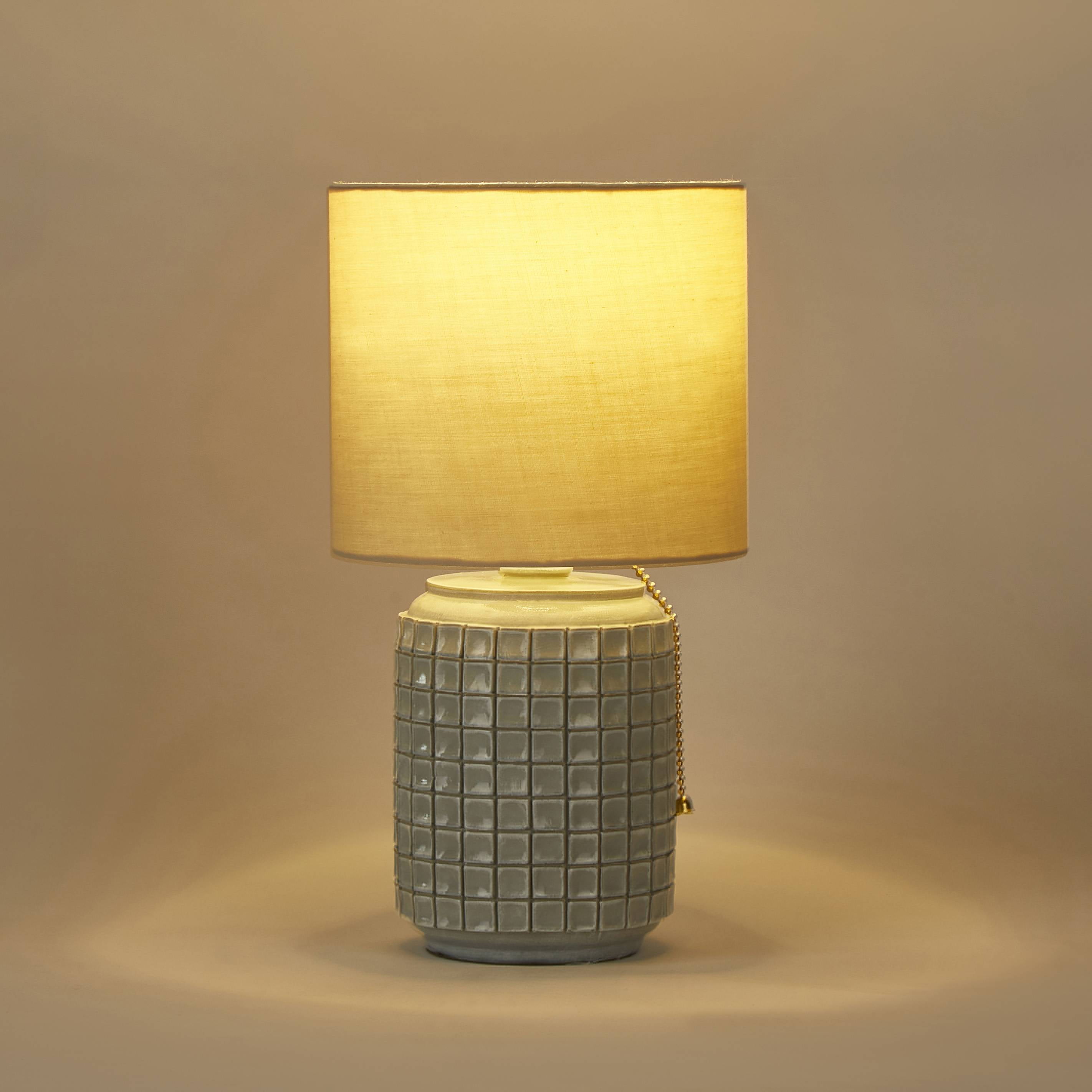 Mosaic Ceramic Table Lamp, White