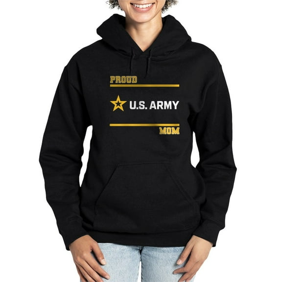 CafePress - Proud Army Mom White And Gold Sweatshirt - Pullover Hoodie, Classic & Comfortable Hooded Sweatshirt
