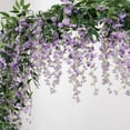 thumbnail image 2 of 3Pcs 7.2Ft/Piece Artificial Flowers Wisteria Garland Artificial Wisteria Vine Hanging Flower Greenery Garland for Home Garden Outdoor Wedding Arch Floral Decor (Purple), 2 of 5