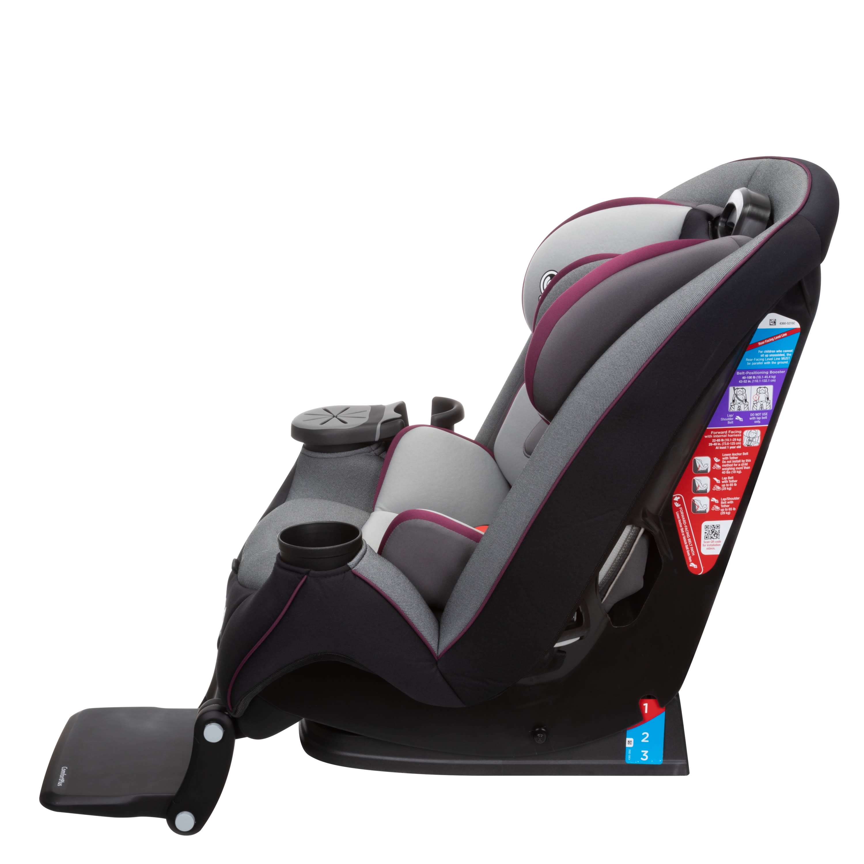 Safety 1ˢᵗ Grow and Go Extend 'n Ride LX Convertible Car Seat, Winehouse