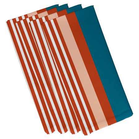 Simply Daisy 19  x 19  Beach Shack Stripe Print Napkin  Set of 4