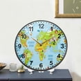 thumbnail image 5 of Dreamtimes Cartoon World Map with Funny Animals Pattern Wall Clock Silent Non Ticking 12 Inch Round Easy to Read for Home Office School Clock, 5 of 7