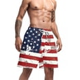 thumbnail image 4 of Men's Summer Casual Swim Trunks American Flag Beach Shorts, 4 of 4