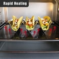 thumbnail image 5 of Paquete de 4 soportes para tacos de acero inoxidable, soportes para tacos de primera calidad, capacidad para 2 o 3 tacos en cada bandeja para tacos, estante para tacos con mango de fácil acceso, carca, 5 of 5