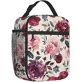 thumbnail image 2 of Retro Rose Polyester Lunch Box for Kids Girls Teen,Watercolor Floral Reusable Thermal Lunch Bag for Adult Women,Flower Insulated Tote Cooler Bags for School, Work, Picnic,Travel, 2 of 6