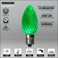 thumbnail image 2 of Kringle Traditions LED Christmas Light Bulbs, LED Bulbs Christmas LED Light Replacement Bulbs, Pack of 25, Dimmable SMD Shatter Resistant (Green, C7 Bulbs / E12 Base), 2 of 6