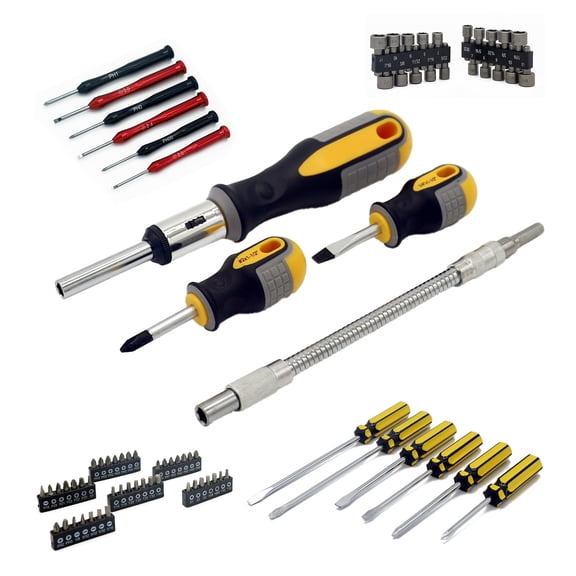 ULTRA STEEL 78PC Screwdriver Precision Driver Ratchet Stubby Drivers Set with Bits and Nut Driver