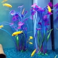 thumbnail image 2 of Decoraciones para peceras, plantas de plástico grandes, decoración de plantas artificiales para acuario, adorno seguro para todos los peces, 16 pulgadas (púrpura, 2 piezas), 2 of 5