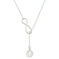 thumbnail image 1 of Delight Jewelry Silvertone Cross Silhouette Silver tone Elegant Infinity Lariat Necklace, 1 of 4