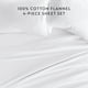thumbnail image 5 of Juego de Sábanas de Franela 100% Algodón para Ropa de Cama Tamaño Matrimonial en Color Blanco de Comfort Canopy, 5 of 14