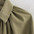 thumbnail image 3 of STICHOU Puffed Jacket for Women Oversized Casual Batwing Sleeve Lapel Collar Streetwear Fashion Zip Pleated Shirts Army Green S, 3 of 5