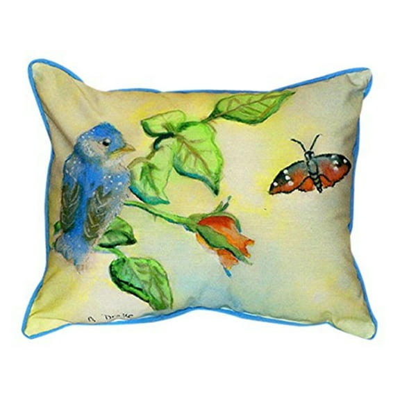 Betsy Drake HJ249 Blue Bird Throw Pillow- 16 x 20 in.