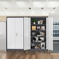 thumbnail image 3 of SOLAURA 72"H Metal Garage Storage Cabinet with Locking Doors and Adjustable Shelves for Home, Office(Gray White), 3 of 8