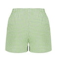 thumbnail image 3 of Y2k Plaid Shorts for Women, Gingham Shorts, Boxers, Striped Pajama Aesthetic Lounge Bottom, Baggy Sleepwear Light Green S, 3 of 4